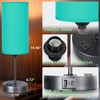 Gugsey Table Lamp with USB Port - Teal Desk Lamp,