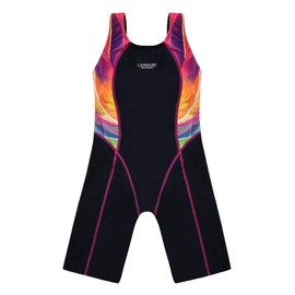 Cadocado Traje de baño deportivo de una pieza para niñas, con espalda cruzada, traje de baño competitivo, Azul (Blue Grid), 4-6Years