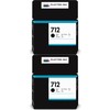 3ED71A 2-Pack 712 80ml Black Ink Compatible with HP Designjet