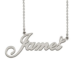 Heart Name Necklace for Women Silver James Ideal