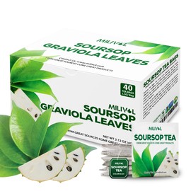 Soursop Tea Bags with Soursop Graviola Leaves - Pure Flavor Gluten & Caffeine Free - Support Digestion Health, Healthy Skin - 40 Tea Bags - 1.5Gr Each Bags