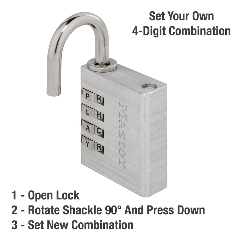 Master Lock 643DWD Set Your Own Word Combination Lock 1-9/16