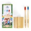 Isshah Kids Bamboo Toothbrushes Plant-Based Bristles Eco-Friendly Compostable Natural Toothbrushes