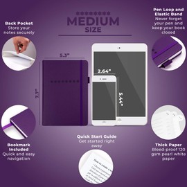 Legend Planner Password Book with Alphabetical tabs. Internet Address Keeper Logbook. Journal for Website Logins, Medium 5.3x7.7" (Purple)