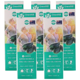 JS Green Mussel Emu Oil Cream Menthol Flavored Joint Massage Cream for Knees, Wrists, Waist and Shoulders, 5 Pieces, 100ml / JS 초록홍합 에뮤오일크림 멘톨향 무릎 손목 허리 어깨 바르는 관절 마사지 크림, 5개, 100ml
