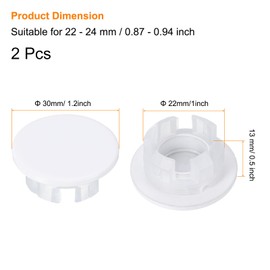 uxcell 2Pcs Sink Overflow Cover Basin Trim Copper Overflow Rings Bathroom Kitchen Basin Drain Cover Hole Insert in Round Caps Replacement, White