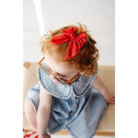 Little Poppy Co. Three Hair Bows Set - Stylish Handmade Accessories for Babies, Toddlers and Girls | Premium Quality Clips (Cherry Set, Original on Reversible Clip (12 months - 3 years))