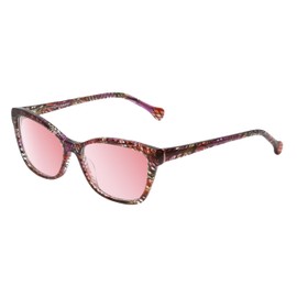 Calabria Whimsical Cat Eye FL-41 Reading Glasses +0.25 Red Pink Stripes Women Blue Light Sensitivity Migraine FL41 Readers