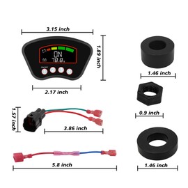 Giuqa Golf Cart Keyless Ignition Switch System Digital Battery Monitor Fits for EZGO TXT, Club Car DS Precedent Tempo Onward Yamaha G22 G29 Golf Carts No Key Required/One Button Start/Easy to Install