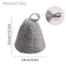 2 Pieces Sauna Hat Felt Sauna Hat Felt Cap Sauna Cap Against Heat, Sauna Accessories Headwear, Banya Cap for Men and Women Head Protection (Grey)