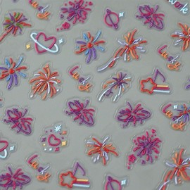 Embossed Nail Art Stickers Colorful Fireworks Nail Decals New Year Nail Art Stickers Holiday Nail Decals Blooming Firework Nail Design Stickers 5D Nail Art Supplies for Women Manicure Decoration