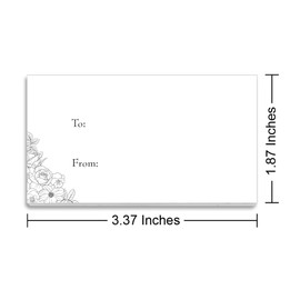 Guajolote Prints 60 Gift Tags, 1.87 x 3.37 inch Elegant Plain White Cards for Presents, DIY Crafts, Scrapbooking, Christmas, Birthday, Holiday, Weddings, Party Favors