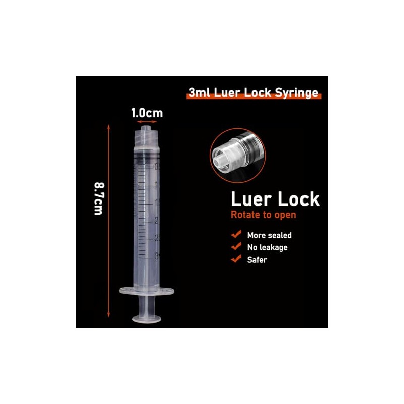 Jeringas Laboratorio Desechables Luer Lock Aguja Calibre Pulgada Empaquetadas Individualmente