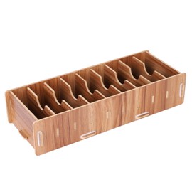 Wooden Business Cards Holder Stand with Dividers DIY Name Cards Holder Organiser Desktop Cards Storage Box Case Detachable 9 Compartments for Office Supplies Home Small Accessory Cosmetic Storage