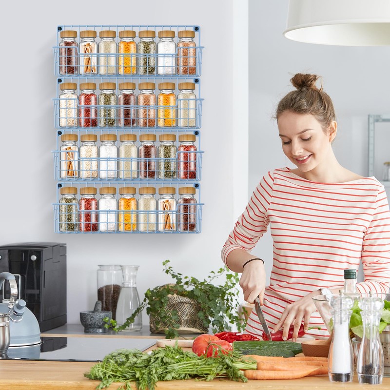 AURIKAR Spice Rack Wall Mount, Wall Spice Organizer for Kitchen