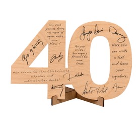 CUBIBOO ART Wooden Numbers for 40th Birthday with Stand - 40th Birthday Man - Original Gifts for 40th Birthday - Gifts for 40 Years Woman - Gifts 40 Years Men