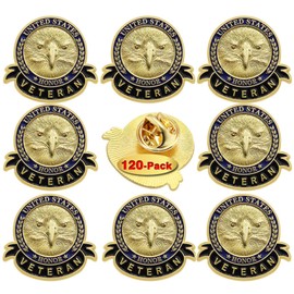 MIDLE 120 Pack US Veteran Day Pins– Patriotic American Flag Veterans Day Eagle Lapel pin Badge Brooch Memorial Day Military Patriotic Decorations Gifts