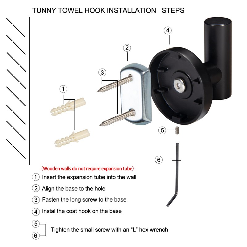 TUNNY 3 Pack Round Bathroom Towel Hooks - Chrome Robe