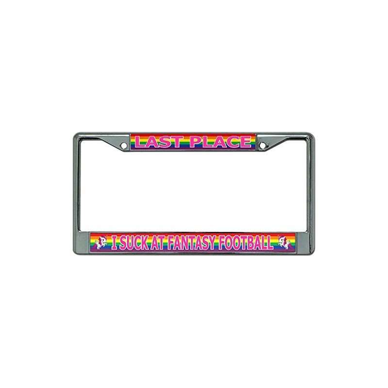 Fantasy Football I Suck Last Place Rainbow Chrome License Plate