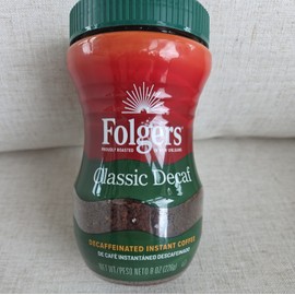 Folgers Classic Roast Decaffeinated Instant Coffee Crystals 8 oz New & Sealed!