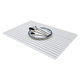 Microfiber Dish Towels - 8 Pack (Stripe Designed Gray and White Colors) - Soft, Super Absorbent and Lint Free Kitchen Towels, 26 x 18 Inch (Grey White)