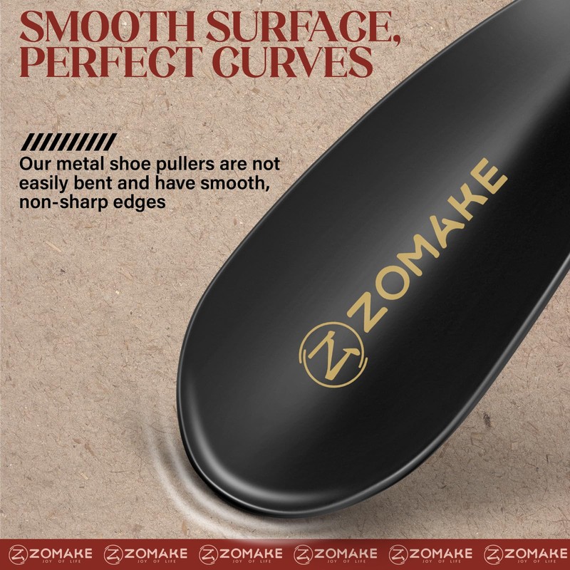 ZOMAKE Metal Shoe Horn,Small Travel Shoehorn for Men Women Kids,7.5''