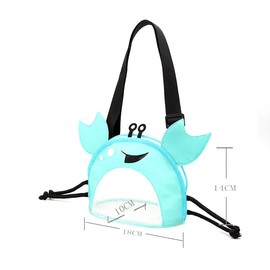 CAREOR Creative Beach Zipper Bag, Portable Crab-Shaped Mesh Beach Bag with Adjustable Shoulder Straps for Shell Sea Pool Toy (Red)