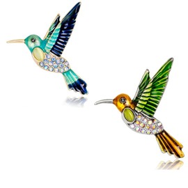 2 PCS Hummingbird ，Animal ，Bird Brooch Pin，Suit Stud, Shirt Studs for women for men，Dainty Christmas Wedding Birthday Holiday Jewelry Unisex Clothing Accessories
