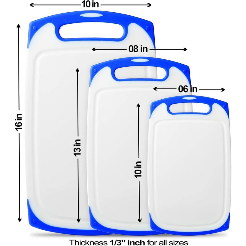 Cutting Boards for Kitchen, Plastic Chopping Board Set of 3