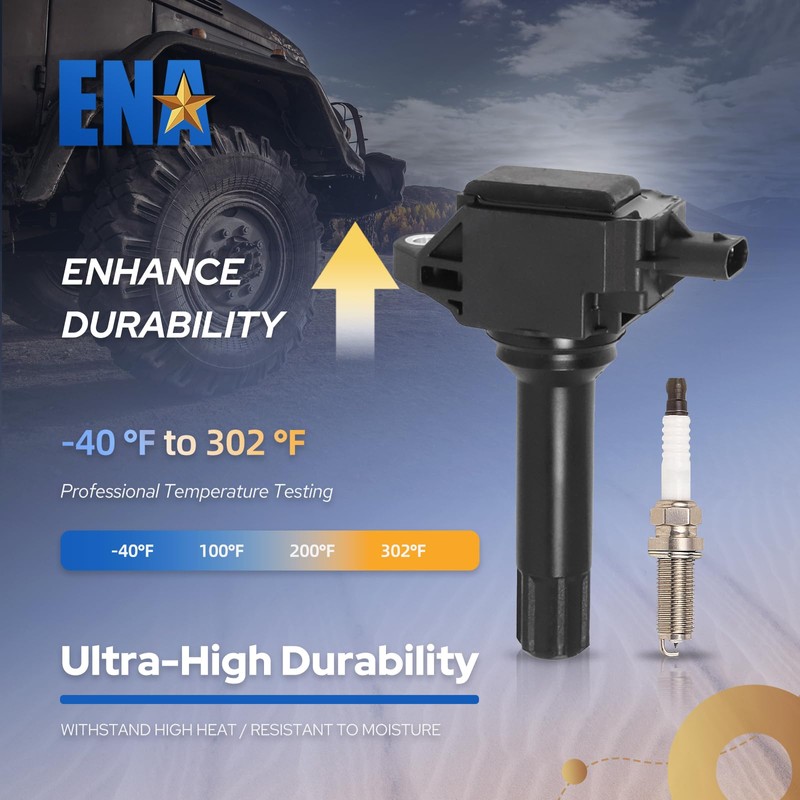 ENA Set of 4 Ignition Coil & Iridium Spark Plug