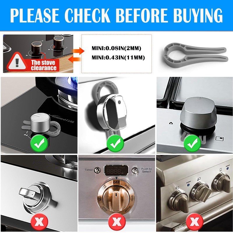 HKYLRAT 5Pcs ﻿Gas Stove Knob Locks, Safety and Proofing Proof