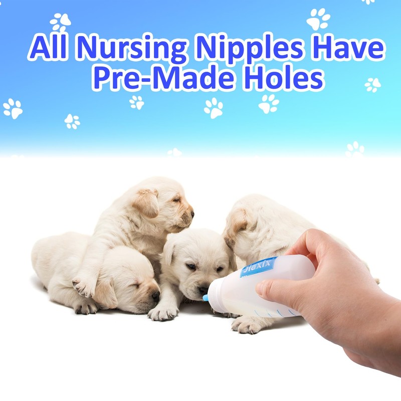3 Pack Kitten Silicone Bottle Feeding Kit,Nipple & Feeding Kit