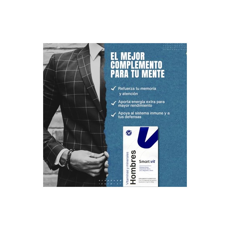 SMART VIT Paquete de 3 piezas Vitaminas y Minerales Hombres