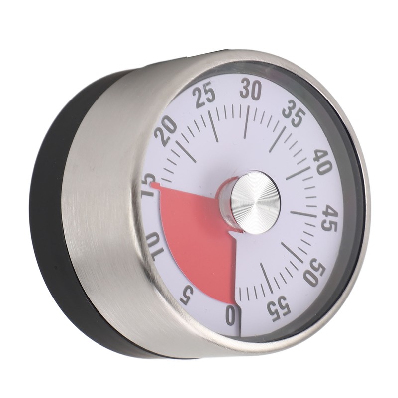 Mechanical Countdown Timer 60 Minute Magnetic Stainless Steel Visual Kitchen