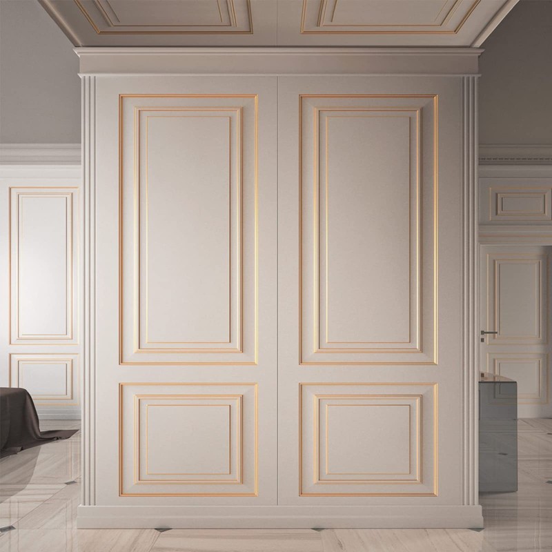 Matte Gold Molding Trim Peel and Stick, Flexible Mirror Border
