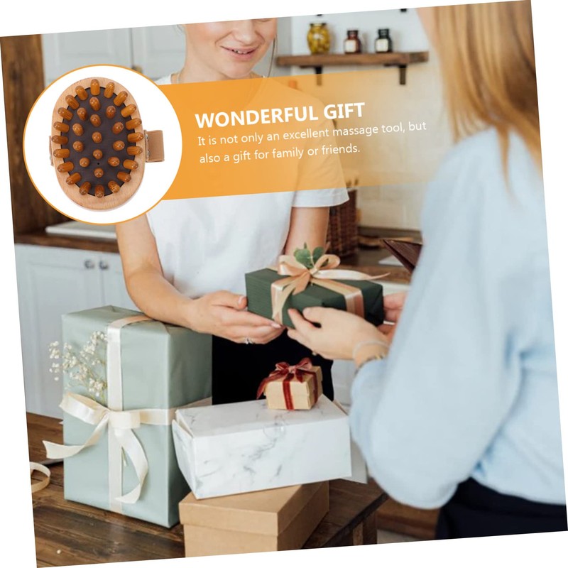 OHPHCALL Handheld Wooden Massager for Home Use Ergonomic Beech Design