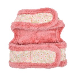 Pinkaholic New York Kalina Jacket Step-in Warm Winter Floral Pattern Dog Harness for Small Dogs, Indian Pink, Medium