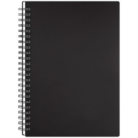 Surard A5 Small Spiral Notebook, 1 Set Black Spiral Notebook Ruled Plastic Cover with 80GSM Thick Paper, Lined Notebook Journal for Business, Schools, Offices, Students Writing (5.6”x8.3”)