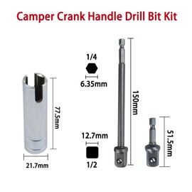 SGTBQLL Camper Crank Handle Kit Fits Coleman Fleetwood POP UP Camper Crank Handle Replacement 3/8 Socket, Chrome, RCKIM00146