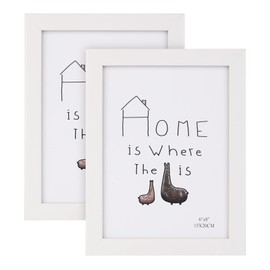 Bigqin Photo Frame 15 x 20 cm, Decorative Photo Frame Set with Stand and Hooks for Photo Drawing Certificates Puzzle Living Room Gallery, Pack of 2, White