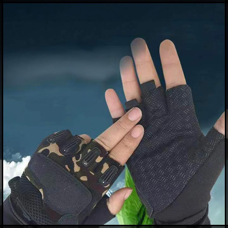 [ホワイトファング] グローブ ハーフフィンガー タクティカル 滑り止め アウトドア メンズ レディース NT362(迷彩)