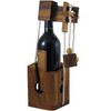 Think-n-Drink Fun Wine Bottle Gift Lock Challenge Puzzle Game Wood