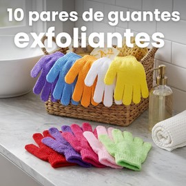 Guantes Exfoliantes para Baño Triko - Set de 10 Pares en Nylon Reutilizables