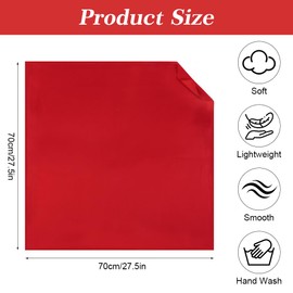 BSBUY Square Satin Silk Scarf Plain Neck Scarf, Lightweight Plain Bandana Wrap Square Large Square Satin Headscarves Hair, Accessories Classic Hair Scarf for Retro 50s 60s Style Wedding(Red)