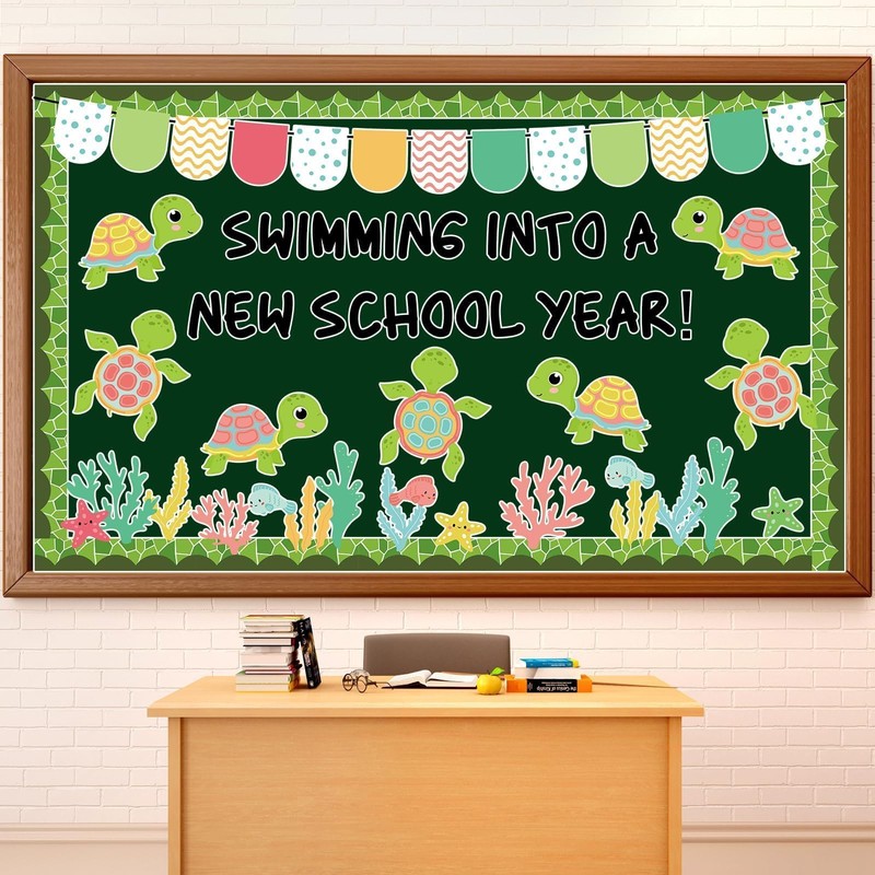 Justforjoyful Sea Turtle Bulletin Board Set Ocean Cutout Classroom Decoration