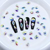 DONGZHOU Pack of 105 Crystal AB Glitter Stones Rhinestones Nails