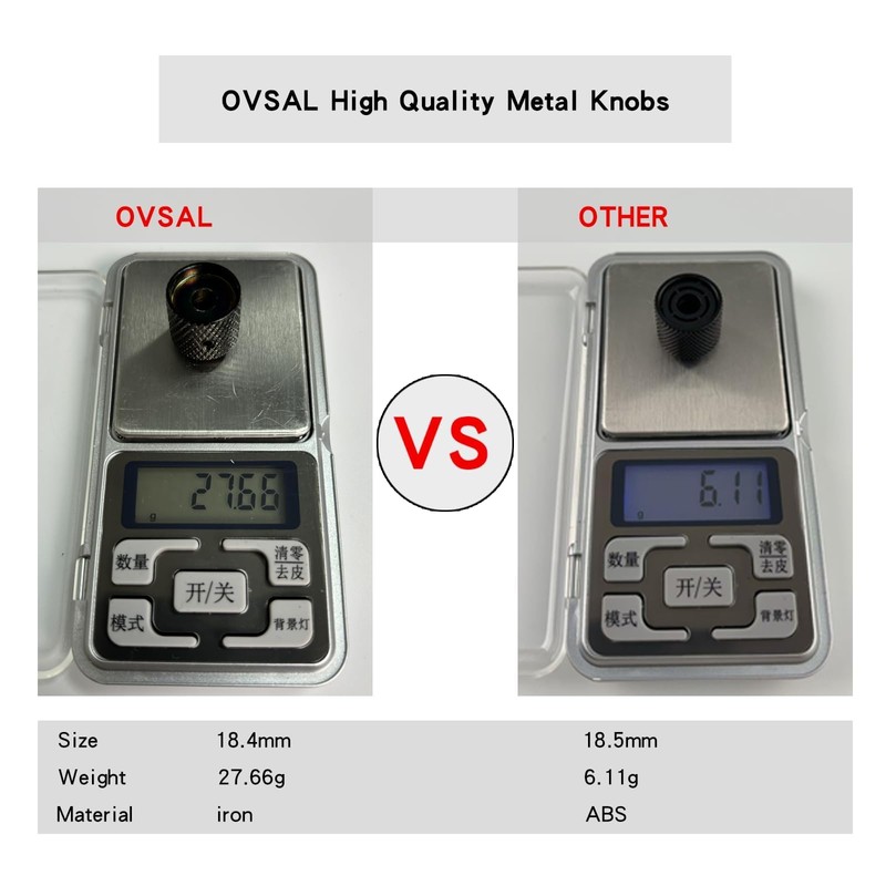 OVSAL 2PCS Electric Bass Guitar Knobs Dome Metal Guitar Knobs