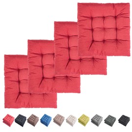 SEKUMDAN Outdoor Indoor Chair Cushions 20"x20" - Patio Furniture Cushion Set of 4 Comfortable Non-Slip Seat Pads Cover for Wicker Adirondack Deck Rocking Metal Chairs Universal Fit (4, Red)