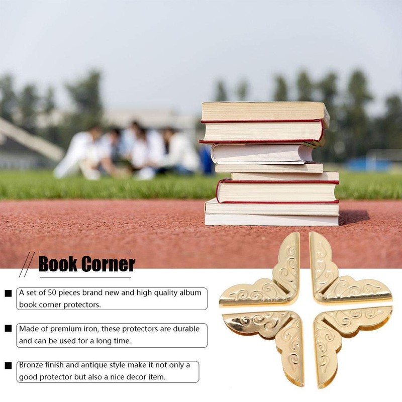 50Pcs C086 Brass Scrapbooking Photo Mounting Corners, Book Albums Menus