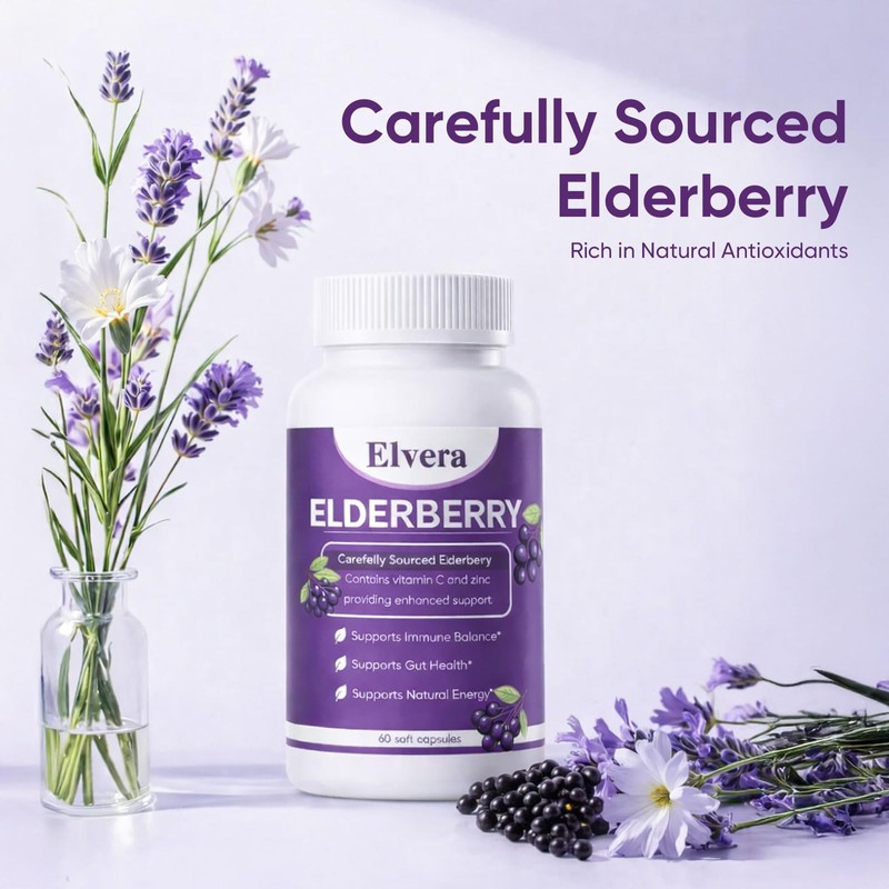 ELVERA Elderberry Gut Support | 1200mg Elderberry Extract, Vitamin C,